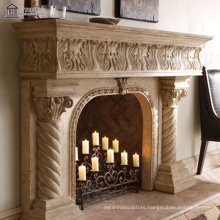 Fine Hand Carved Indoor Decoration Customized Luxury Style Marble Fireplace Surround